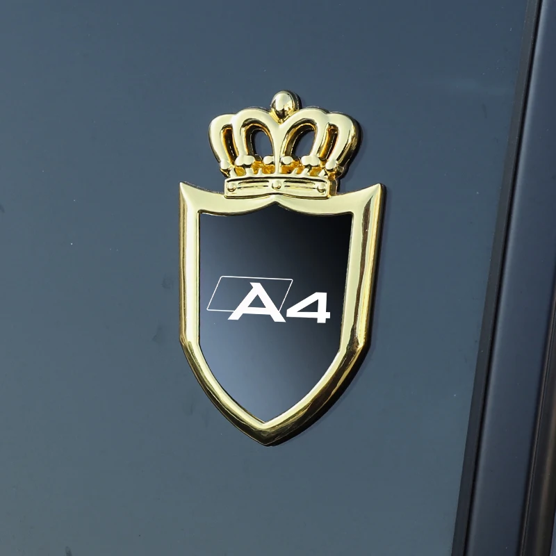 Стикери на автомобилни икони, страничните прозорци, метални етикети на моделът на Audi A4 с логото, автомобилни аксесоари