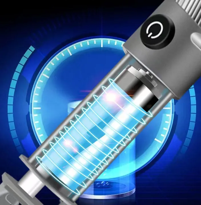 Мощен led фенерче с мека светлина Type-C, акумулаторна фенерче на далечни разстояния, двоен източник на светлина, дишаща Вградена батерия