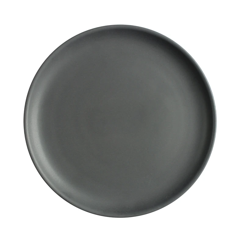 Колекция от керамични прибори матово тъмно сива плоска чиния домакински чиния пържола чиния за паста за зъби в скандинавски стил чиния за купата