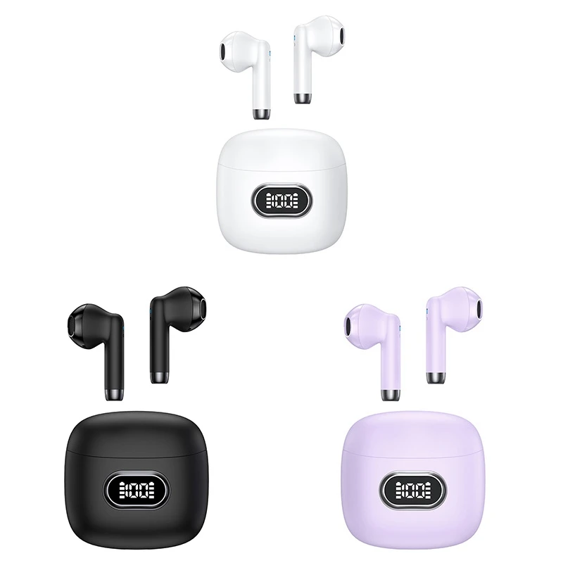 Безжични слушалки IPX5, водоустойчив стерео слушалки в ушите, време на възпроизвеждане 35 часа, подходящи за спортни тренировки, игри, Бял
