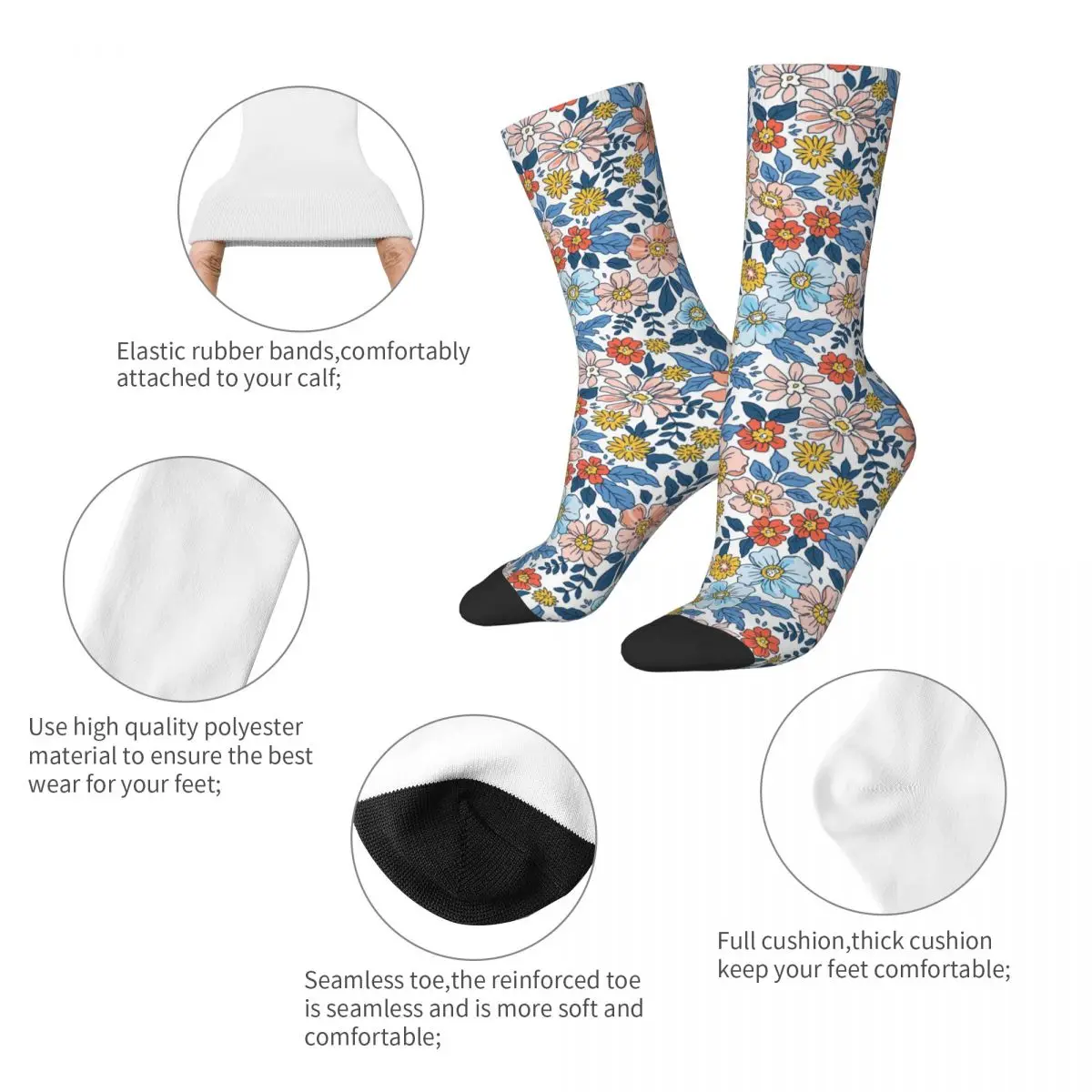 Модни Мъжки И дамски Чорапи в стил бохо с Елегантен цветен модел, Удобни чорапи с принтом, най-Добрата идея за подарък