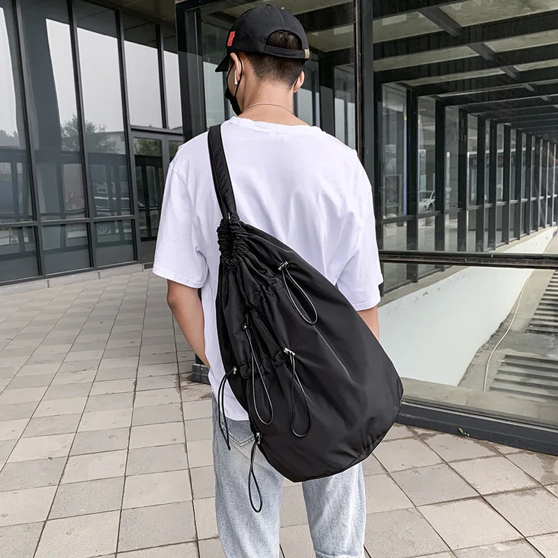 Корейската Нова Найлон, Градинска Модни дамски Плиссированная чанта-кофа, чанта през рамо