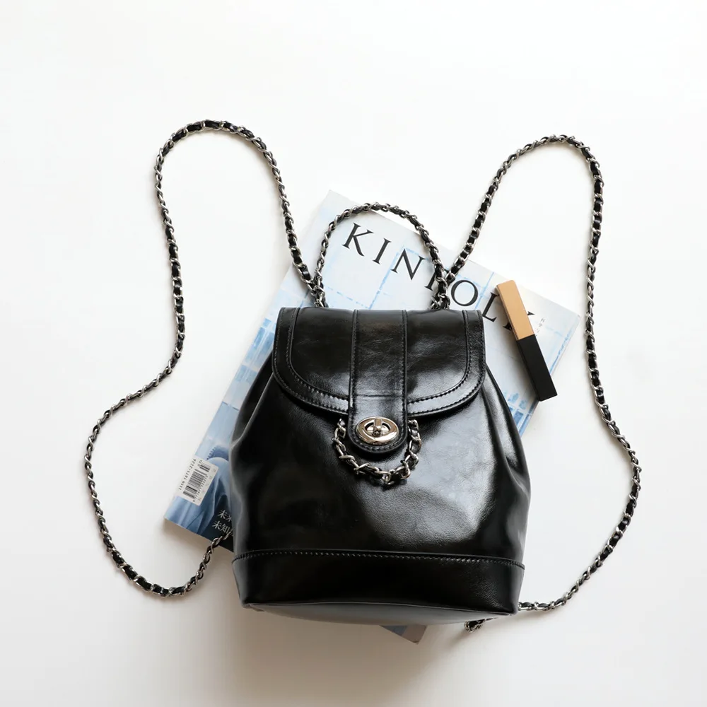 Дамски чанта на верига с лек Аромат, bag-чанта от естествена кожа, раница, чанта за момичета