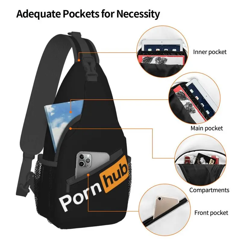 Индивидуална чанта-прашка с логото на Pornhubs за Мъже, стръмни раница през рамо, раница за пътуване