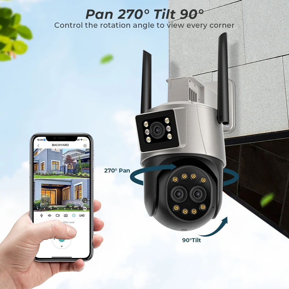 8MP 4k IP камера Wifi Външна Камера С три Лещи 8-кратно Увеличение Ai Human Detect Автоматично Следене на Wifi Surval Помещение Onvif Подкрепа iCSee