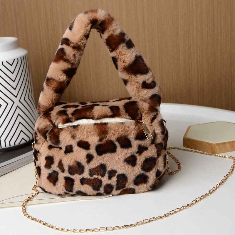 Модни скъпа преносима косметичка, плюшен чанта през рамо, малка чанта-тоут, квадратни дамски чанти