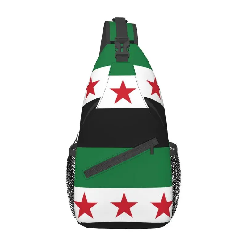 Сирийската Арабска Република с три Червени Звезди, Флаг Сирия, чанта през рамо, Нагрудная чанта, Мъжка Модерен раница на рамото за пътуване, Колоездене