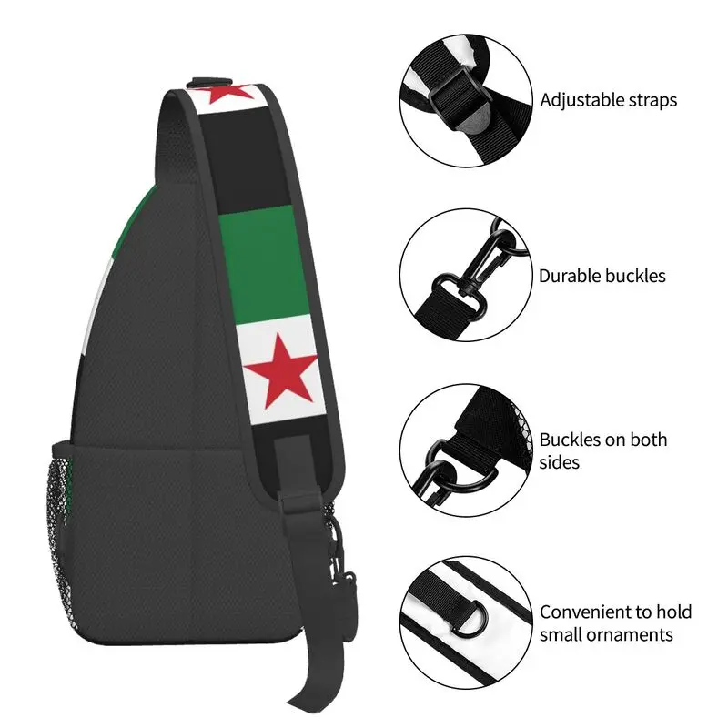 Сирийската Арабска Република с три Червени Звезди, Флаг Сирия, чанта през рамо, Нагрудная чанта, Мъжка Модерен раница на рамото за пътуване, Колоездене