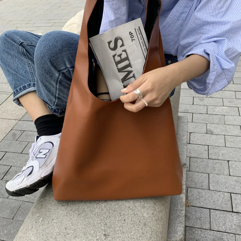 Ежедневна Дамска чанта за През рамото от изкуствена кожа, чанта-тоут, Дамски чанти, за пазаруване, Дамски чанти-портфейли от мека кожа, чанти-тоут голям капацитет