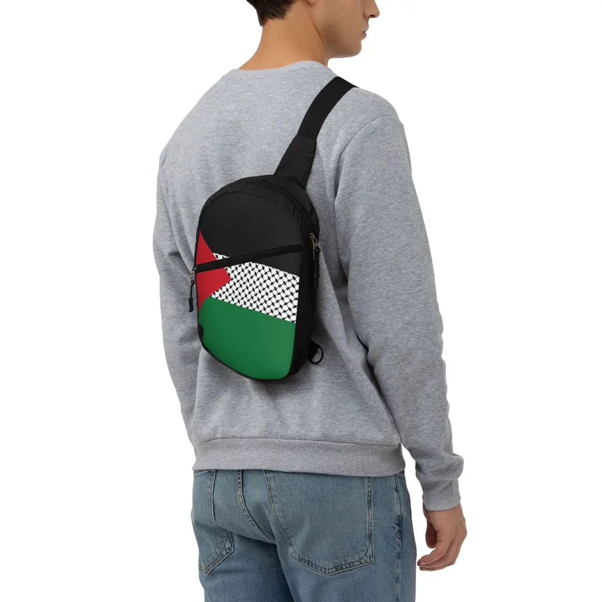 Случайни Раница-прашка с флага на Палестина, Мъжки Палестинското Хата-Куфия с шарени Кеффии, чанта през рамо за пътуване