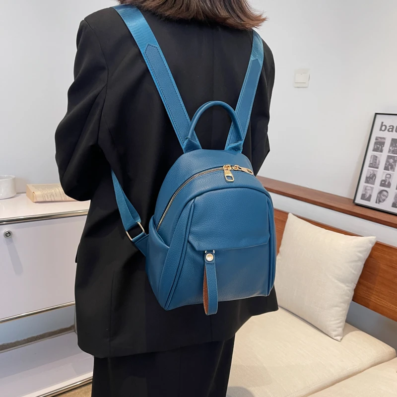 Висококачествен Водоустойчив Обикновен кожен женски раница в стил колеж, ученически чанти за момичета, Нова