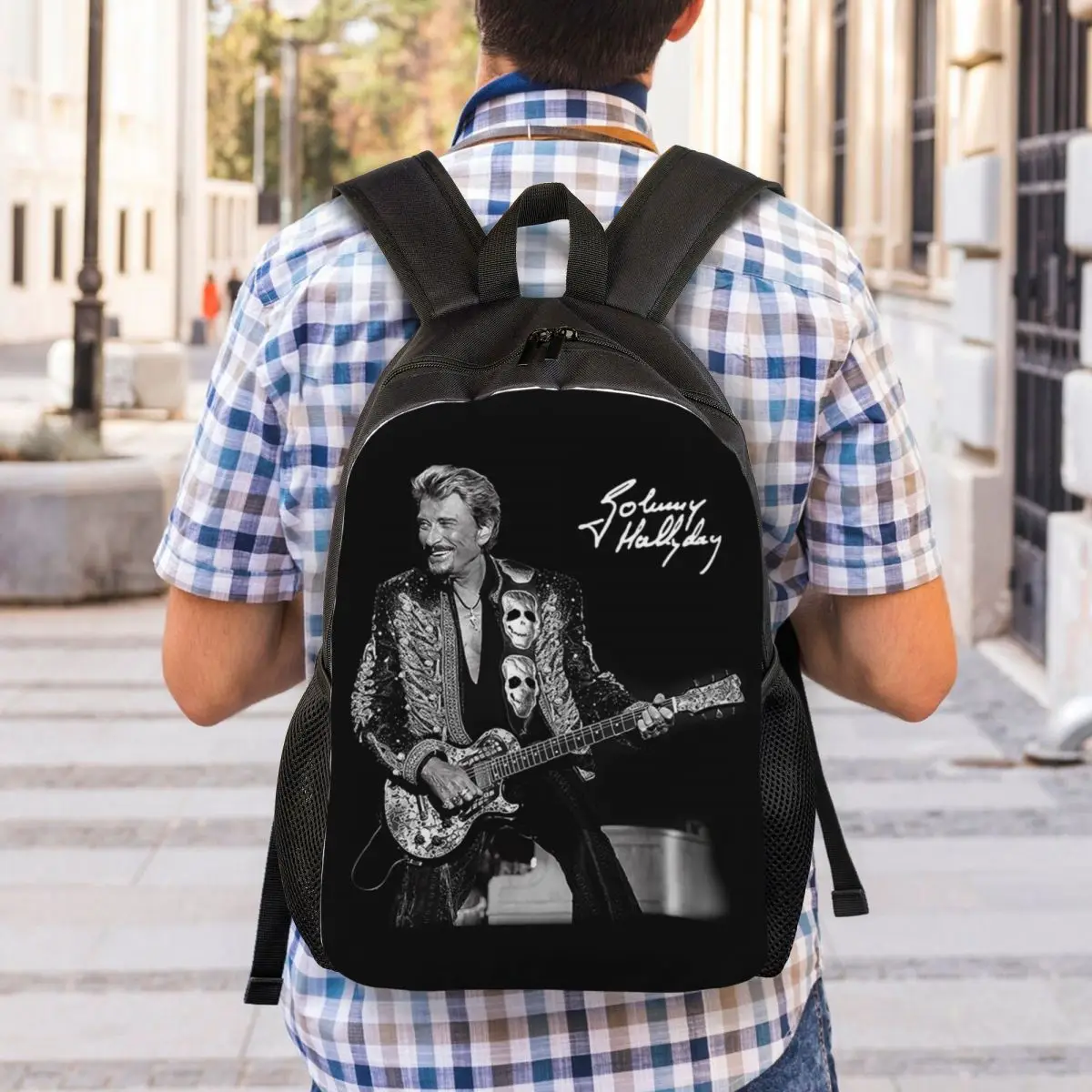Раница за лаптоп Johnny Hallyday, мъжки и дамски модерна чанта за студенти, чанта за френската певица на рок музиката