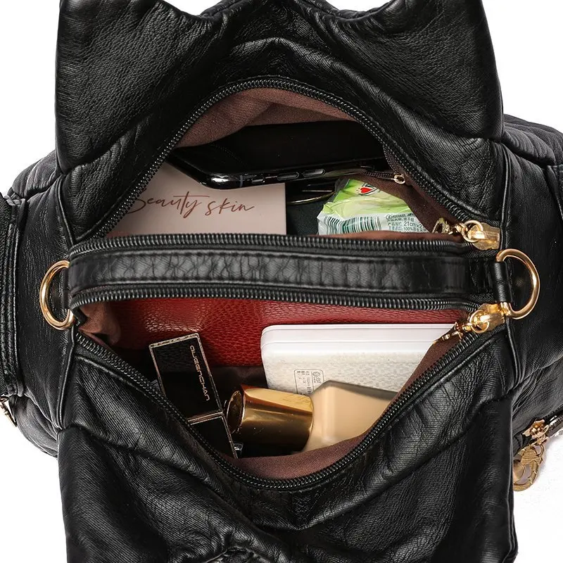 Новата модерна дамска чанта от изкуствена кожа, Дизайнерска мека чанта-месинджър Голям капацитет, Висококачествена дамска чанта през рамо, Женската чанта