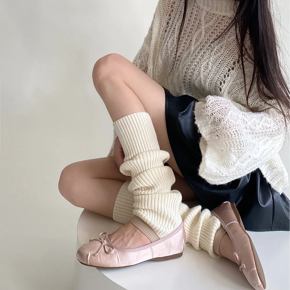 Вълнени възли гамаши Y2K в стил пънк, Дълги чорапи на една кука в готически стил, есенно-зимния женски калъф за краката