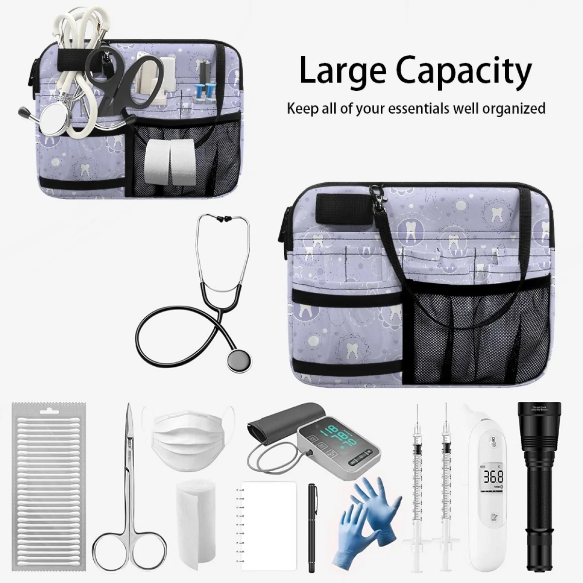 Модерен Стоматологичен Преносима Регулируема Поясная чанта с множество джобове, Органайзер за медицински инструменти, Поясная чанта за стетоскопов, Превръзка, ножици