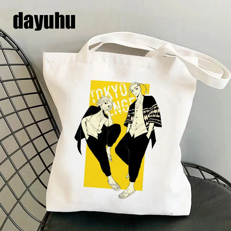 Аниме, Манга Tokyo Revengers Чанта-тоут, Холщовая чанта през рамо, Еко-чанта за пазаруване в стил хип-хоп, Женска чанта-тоут, чанта за пазаруване в стил Харадзюку, Дамски