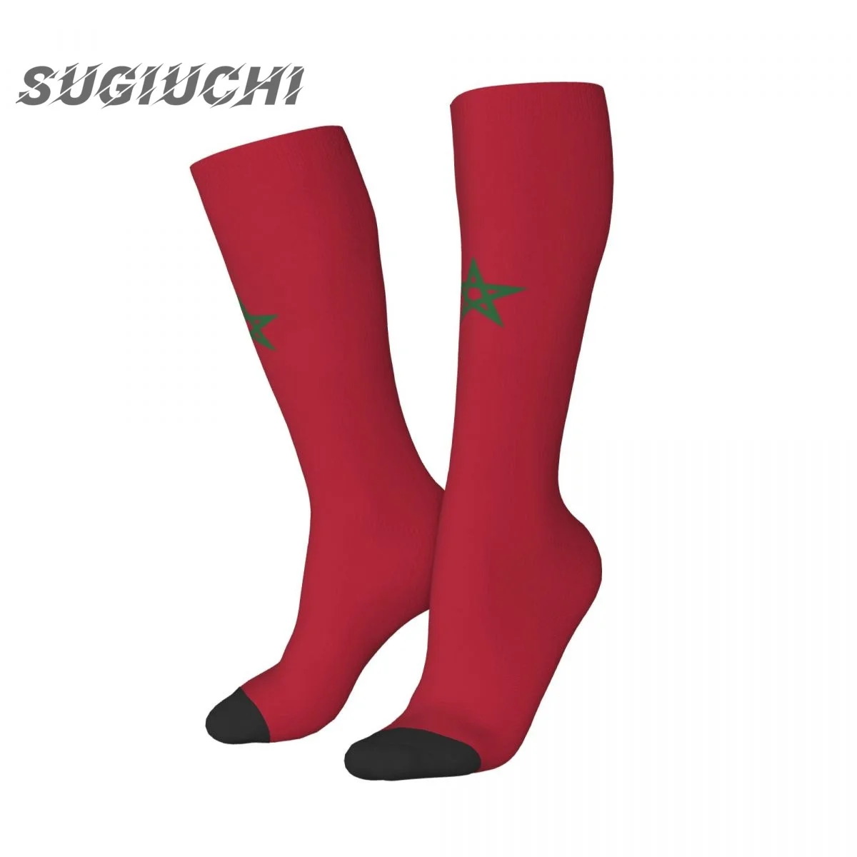 Чорапи с 3D принтом от полиестер с Флага на Мароко За Мъже и жени, Всекидневни Висококачествени чорапи Kawaii, Улични чорапи за скейтборд