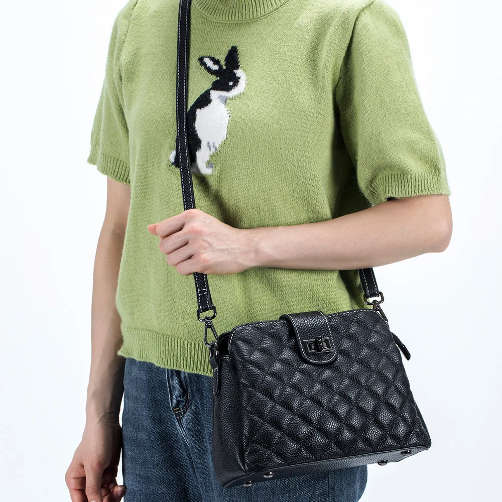 Нова корейска женствена чанта от естествена кожа, лесна чанта за майките, универсална чанта през рамо от телешка кожа, тенденция чанта