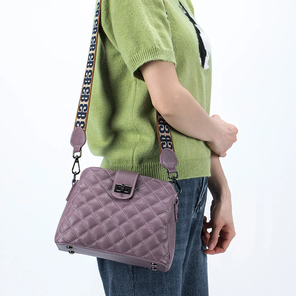 Нова корейска женствена чанта от естествена кожа, лесна чанта за майките, универсална чанта през рамо от телешка кожа, тенденция чанта