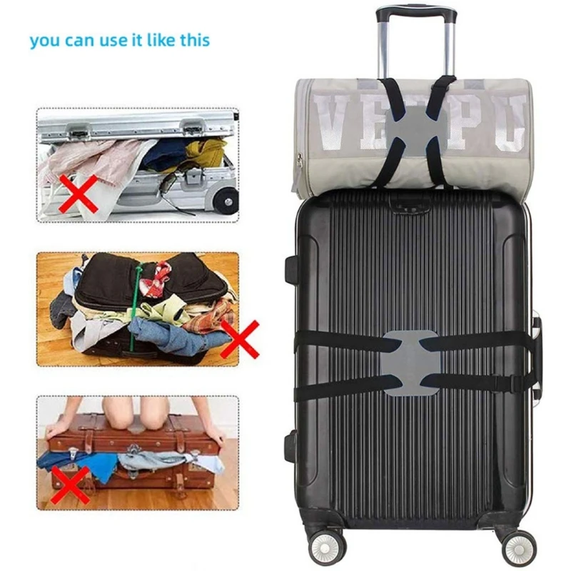Колани за куфара, практичен багажното бънджи, Регулируеми багаж колани с катарами, Удобна пътна чанта Унисекс, аксесоари