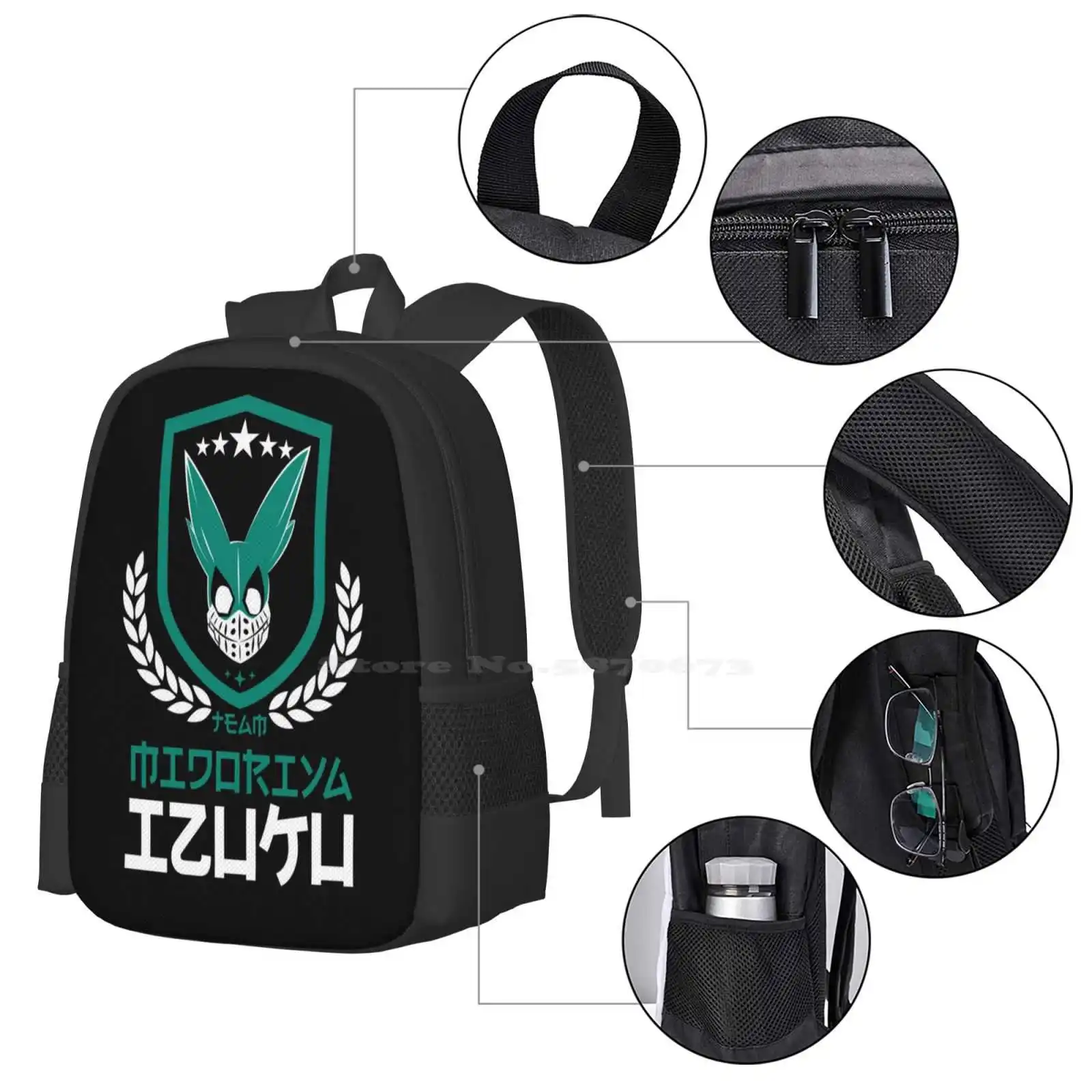 (Bnha): Backpack Team Midoriya Izuku За студентски училищна лаптоп, чанта My Hero Iacademia Deku All Might, Сезон аниме Bnha