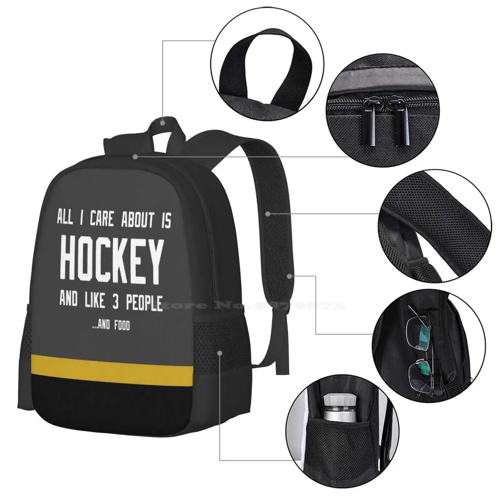 Всичко, за което ми пука, е Хокей-Вегас, модерен дизайн, пътен лаптоп, Училище, раница, чанта, Vegas Golden Knights Hockey Fleury
