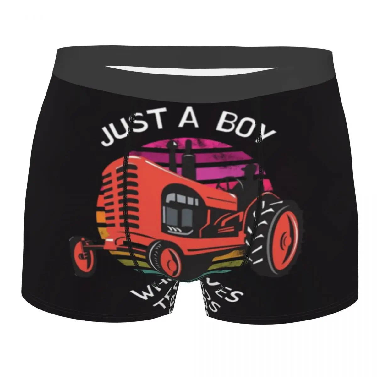 Просто момче, което обича трактори, обичам трактори Трактори обичат, Мъжки слипове-боксерки, бельо, Трактори, подаръци за рожден ден най-високо качество