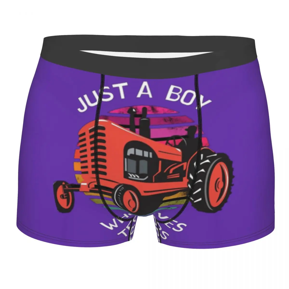 Просто момче, което обича трактори, обичам трактори Трактори обичат, Мъжки слипове-боксерки, бельо, Трактори, подаръци за рожден ден най-високо качество