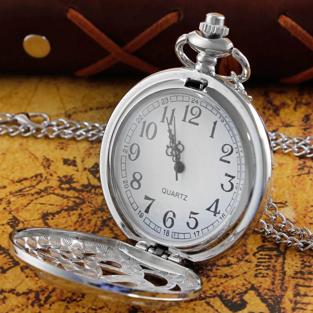 Сребърен Октопод, Нови Джобен часовник, Колие с веригата, Реколта джобни Унисекс часовници с кварцов механизъм, Подаръци reloj hombre