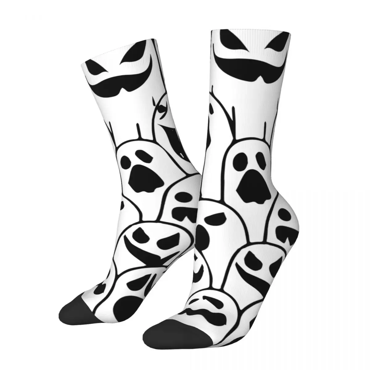 Хелоуин, Забавни мъжки чорапи с шарени призрак, Ретро, Лицето на Духа, Хип-Хоп, Безшевни чорапи за екипажа, Подарък за рисуване с принтом
