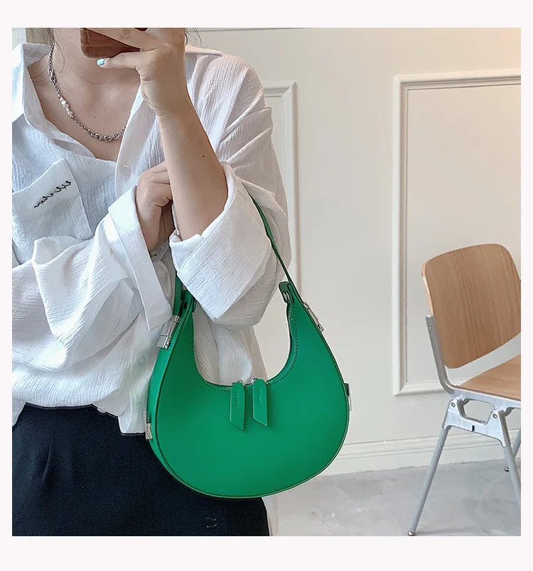 Дамски чанта под мишниците 2023, Нова мода проста чанта-месинджър с едно рамо, чанта за равиоли, Лунен зъб