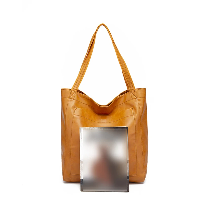 Чанти-тоут от мазна восък на кожата в ретро стил, просто женствена чанта за крайградски пътувания, чанта през рамо 01-SB-fgxkbd