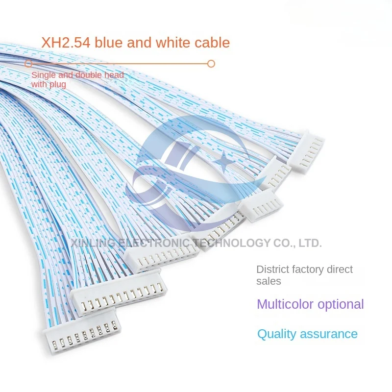 10 бр. в синьо-бял кабел XH2,54 mm, 10/12 p, кабел с щепсел се свързва към кабелна основание терминал
