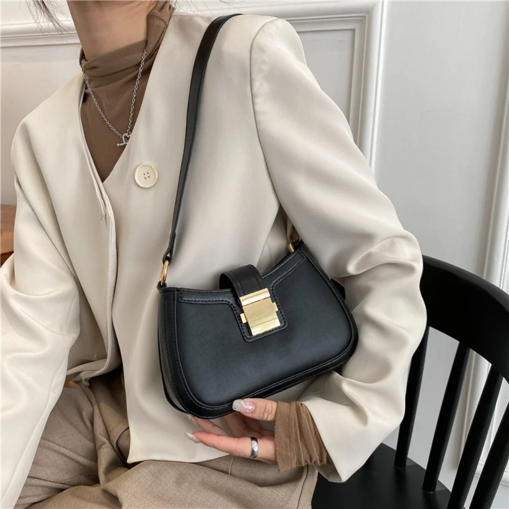 Реколта модерна дамска чанта под мишниците, однотонная лачена чанта от изкуствена кожа, дамски модни брандираната проста женска чанта на верига