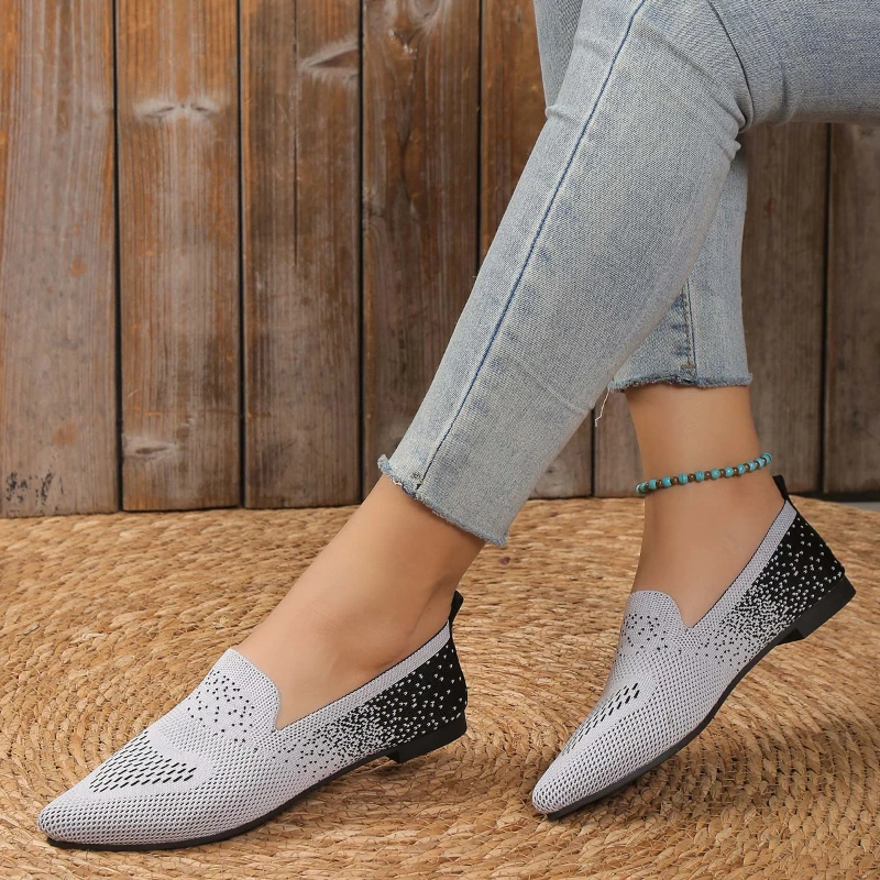 2023 Висококачествени Дамски обувки, Окото дамски обувки на равна подметка, Лятна дишаща Ежедневни пешеходната обувки, Дамски фини обувки с остър пръсти