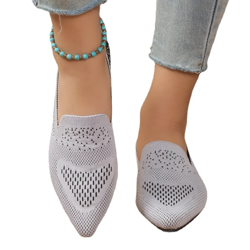 2023 Висококачествени Дамски обувки, Окото дамски обувки на равна подметка, Лятна дишаща Ежедневни пешеходната обувки, Дамски фини обувки с остър пръсти