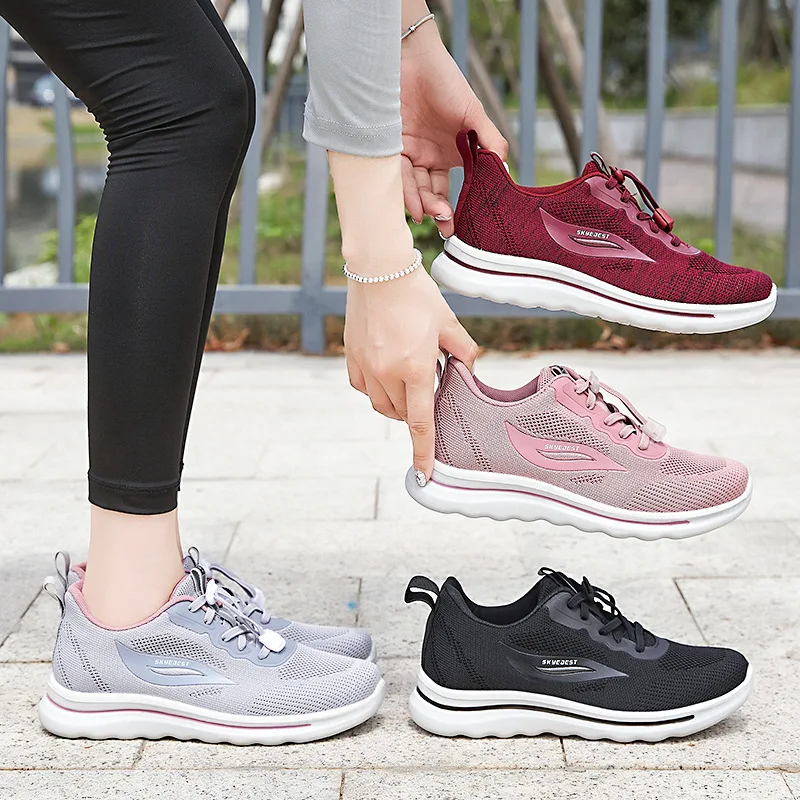 Дамски ежедневни обувки 2023, Есенна Спортни обувки, за разходки с дишаща мрежа, Дантелени обувки на плоска подметка за жени, Маратонки, Тенис Zapatillas