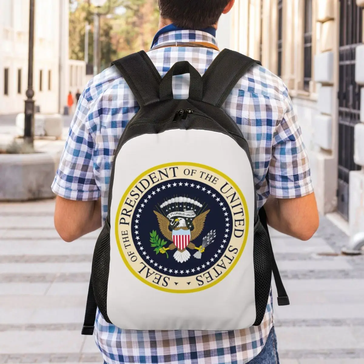 Флаг С Печата на Президента на САЩ, Герб, Раница за пътуване, Училищен Компютър, чанта за книги, раница за Президентския колеж на Доналд Тръмп