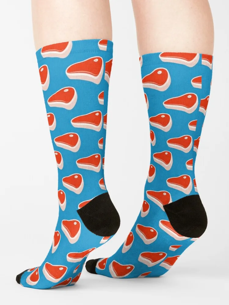 Пържола - месо -сини чорапи, Компресия чорапи, Чорапи за мъже, идеи за подаръци за Свети Валентин