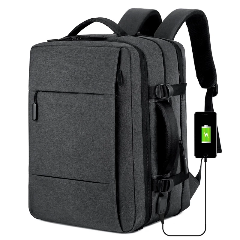 Мъжки голяма водоустойчива чанта за бизнес зареждане, Мъжки раница за лаптоп backpack Mochila, Разтегателен багажа за пътуване