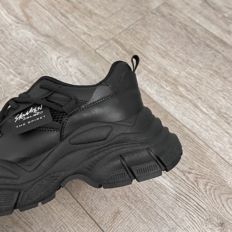 Дамски обувки, дишащи меш ежедневни обувки на платформа, удобни Дамски спортни обувки за ходене дантела, масивна маратонки 5,5 см