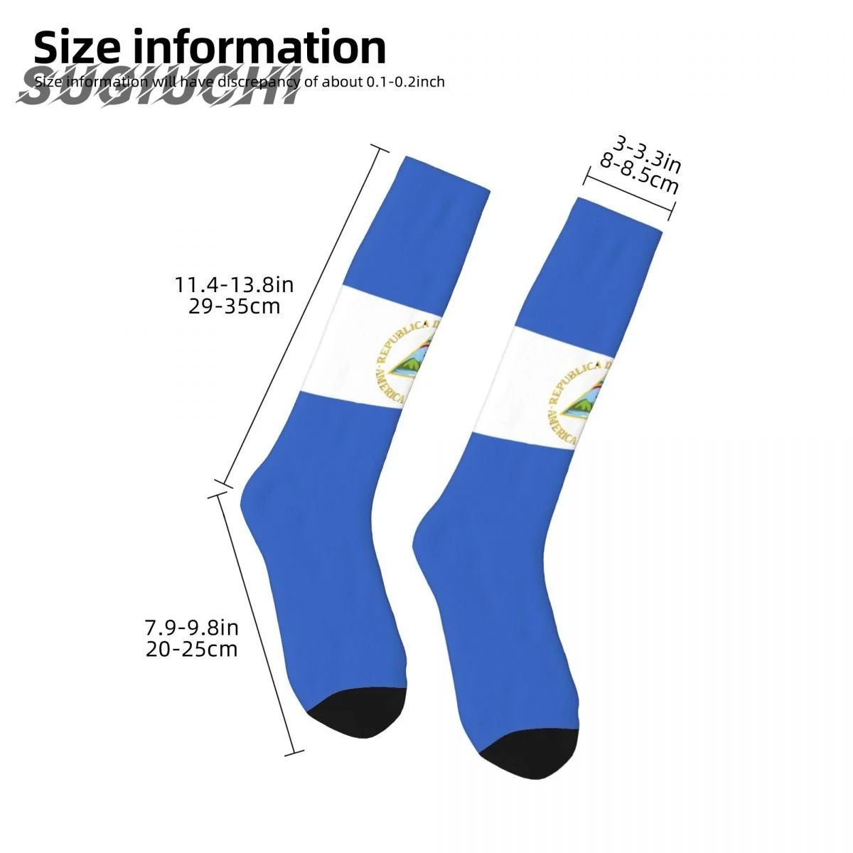 Чорапи с 3D принтом Хартата Никарагуа от полиестер за мъже и жени, всекидневни висококачествени чорапи Kawaii, чорапи за Уличен скейтборд