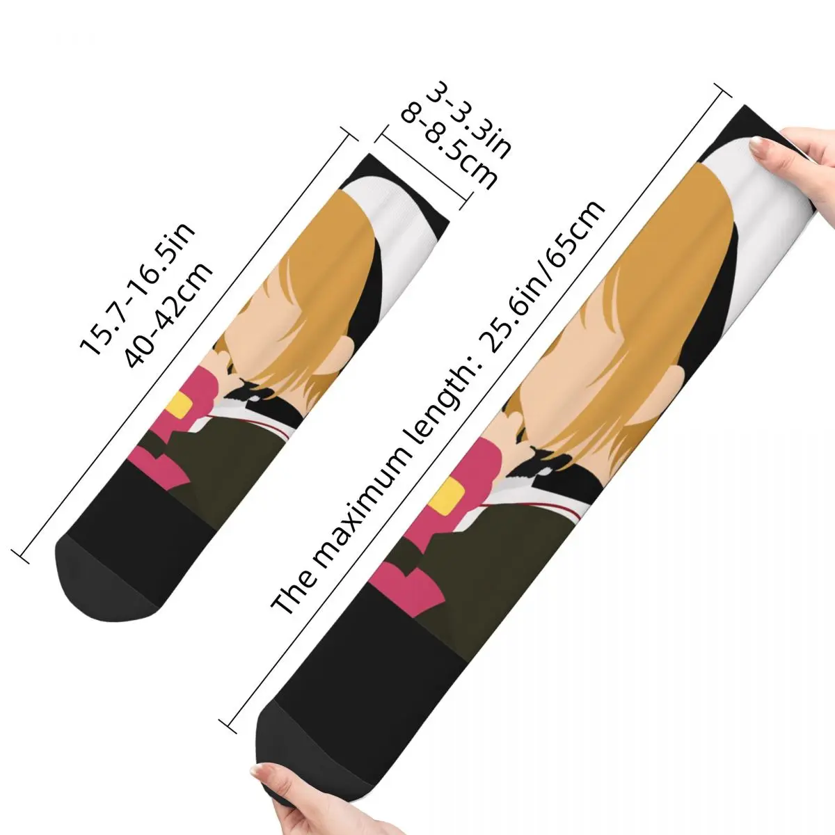 Забавен Луд компрессионный чорап Sakura за мъже в стил хип-хоп Harajuku Card Captor Sakura Аниме Happy Quality Pattern Boys Crew Sock