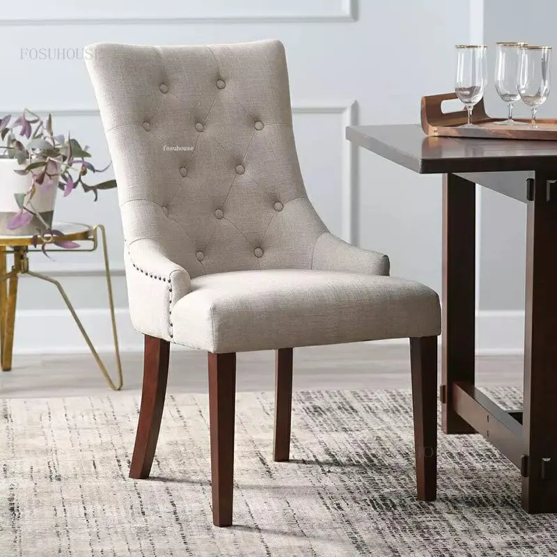 Минималистичные трапезни столове от масивно дърво, мебели от скандинавски тъкан, маса за Хранене, стол с облегалка, Единична маса за хранене, стол, Фланелевая мека възглавница D