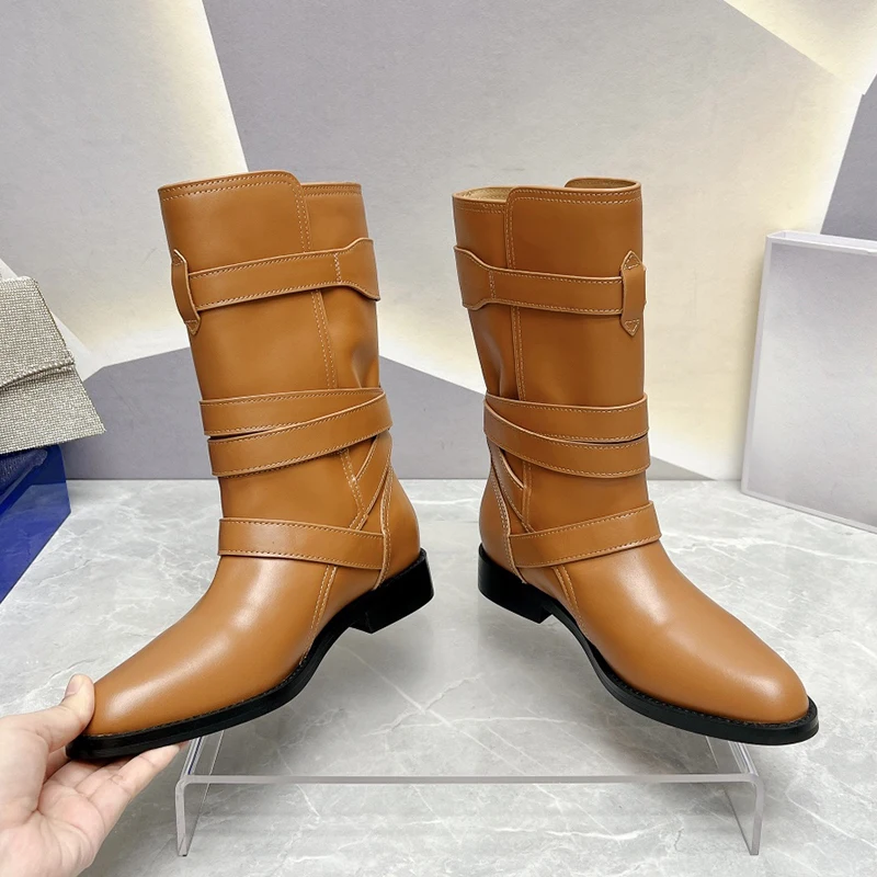 Реколта маркови дизайнерски обувки за жени, новост 2023 година, Луксозни обувки от естествена кожа в ретро стил с кръгла пръсти, висококачествени дамски обувки