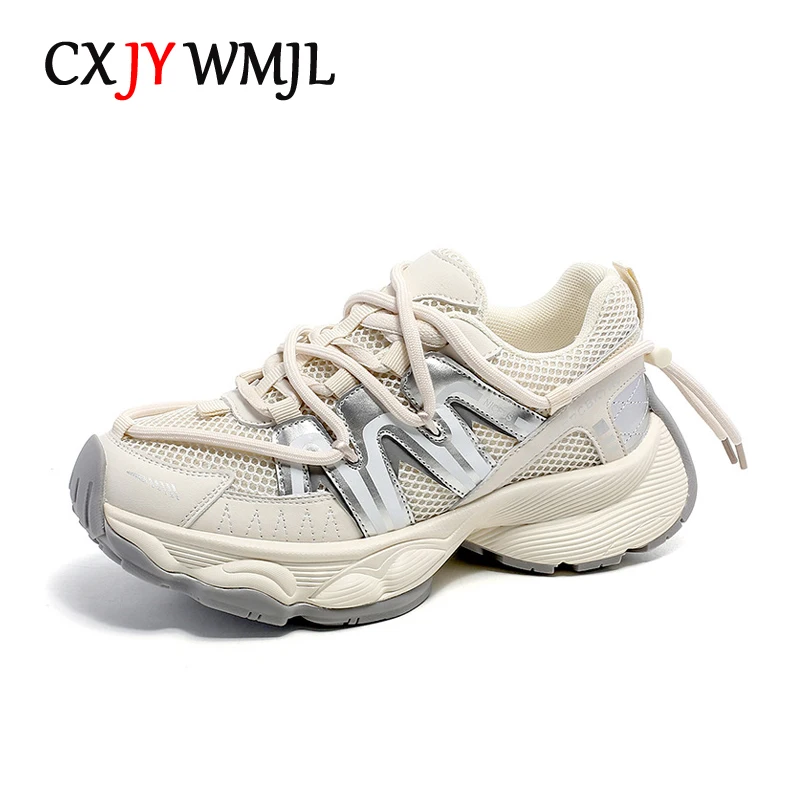 CXJYWMJL/ Дамски обувки в стил ретро, по-Големи размери, Есенна Ежедневни вулканизированная обувки, Дамски градинска туризъм обувки на дебела подметка, Спортни обувки за бягане