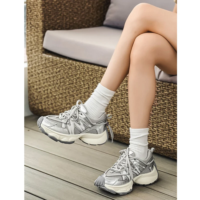 CXJYWMJL/ Дамски обувки в стил ретро, по-Големи размери, Есенна Ежедневни вулканизированная обувки, Дамски градинска туризъм обувки на дебела подметка, Спортни обувки за бягане