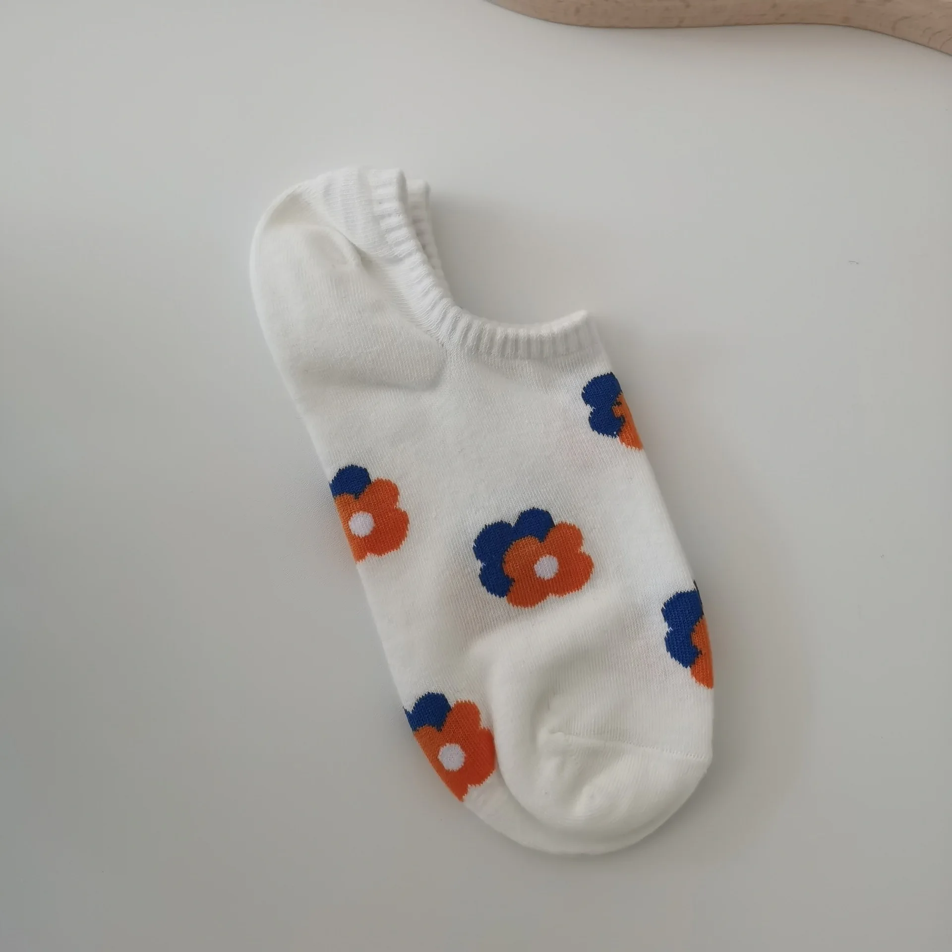 Дамски Пролетни Модни Тънки Памучни чорапи Дишащи В Японски Стил с Хубаво Цвете, Къси чорапи с принтом в стил колеж