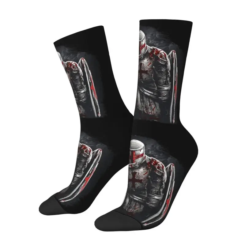 Чорапи за дрехи Brave Rosary Кръстоносците Warrior за мъже и жени, Топло Модна Новост, Средновековен щит, Кръст, чорапи за отбора на тамплиерите
