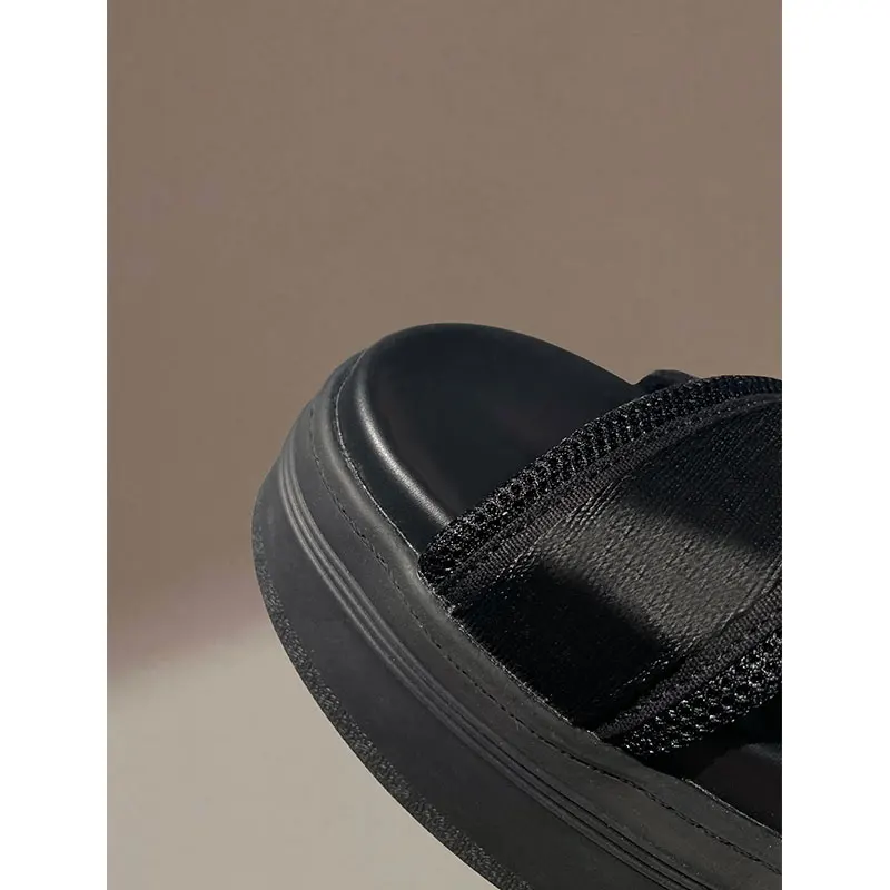 FEYUOES ~ Дизайнерски Меки сандали с дебела подметка, Дамски Лятна връхни дрехи, Matsuke 2023, Нови сандали с кръст от естествена кожа